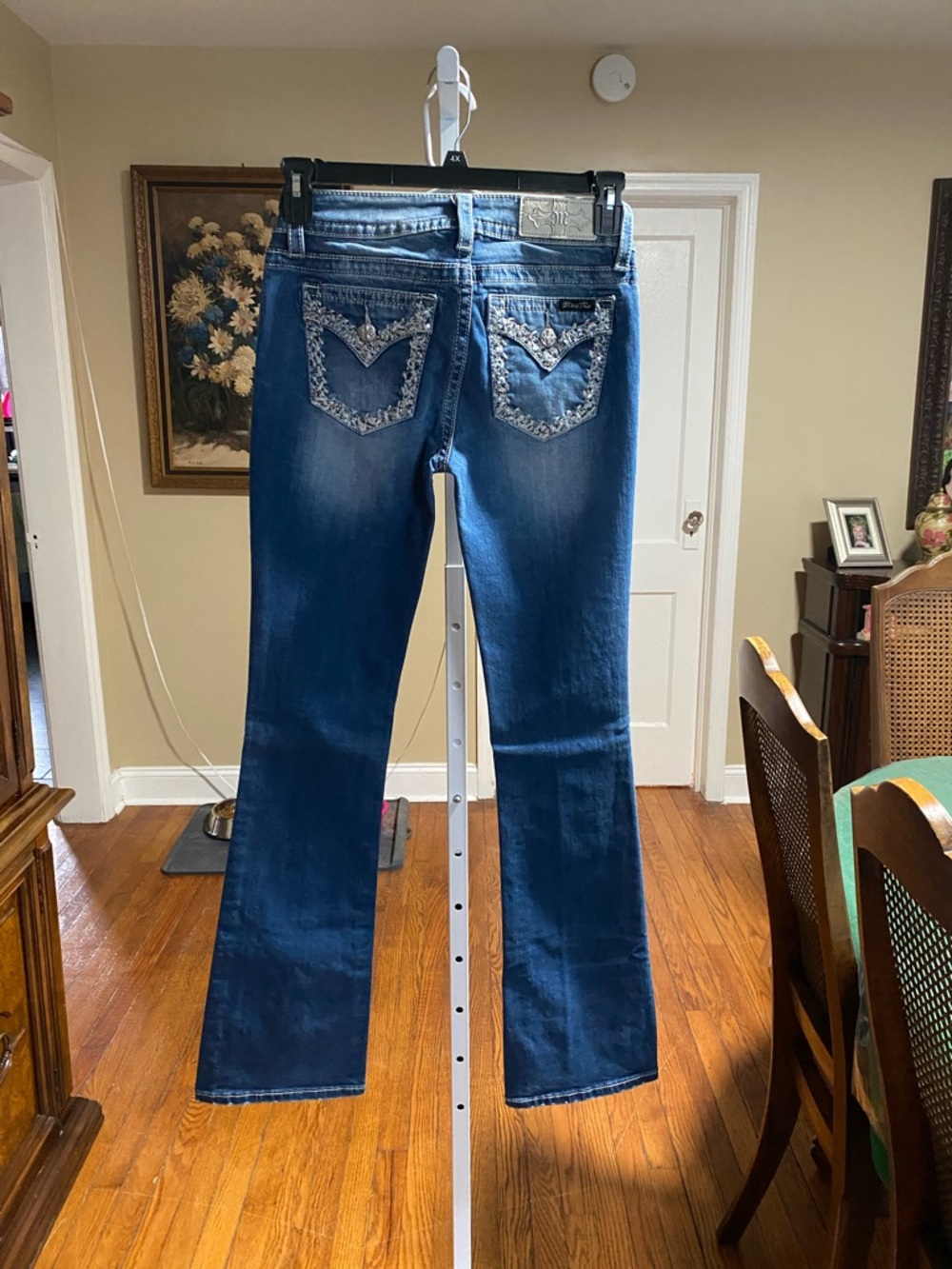 Miss Me Blue Flare Jeans with Faded Front - Picture 3 of 4